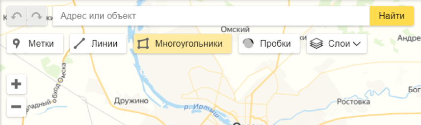 Выбор инструмента конструктора карт
